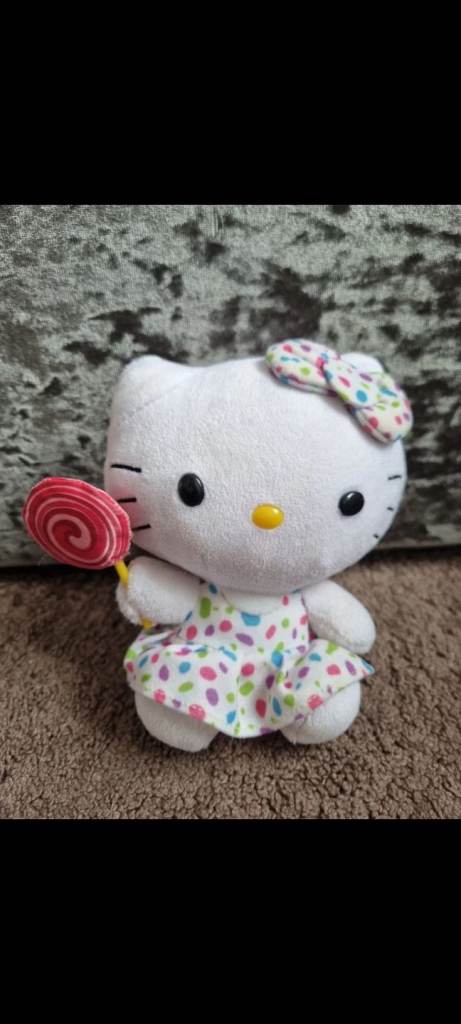 6" TY Beanie Hello Kitty Soft Toy, Holding Lollipop
