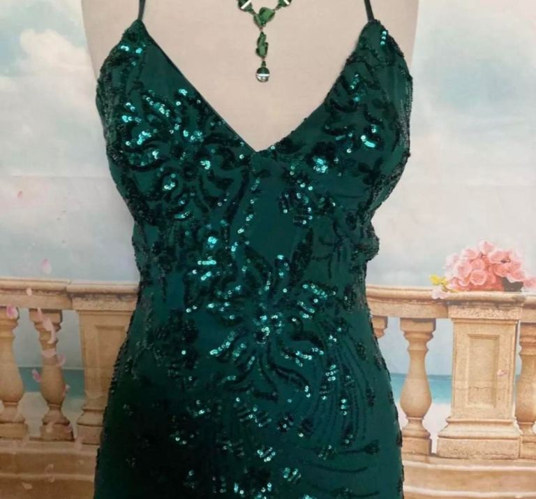 image for Quiz dress forest green