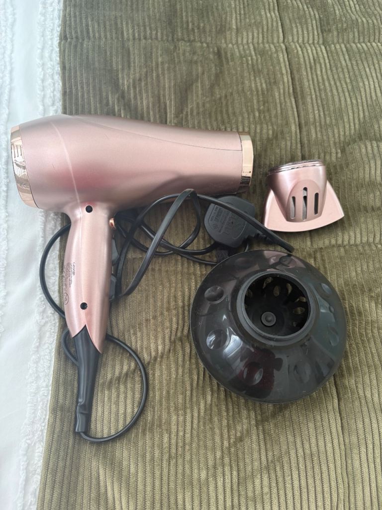 Hair Dryer with Diffuser – Rose Gold, Good Condition