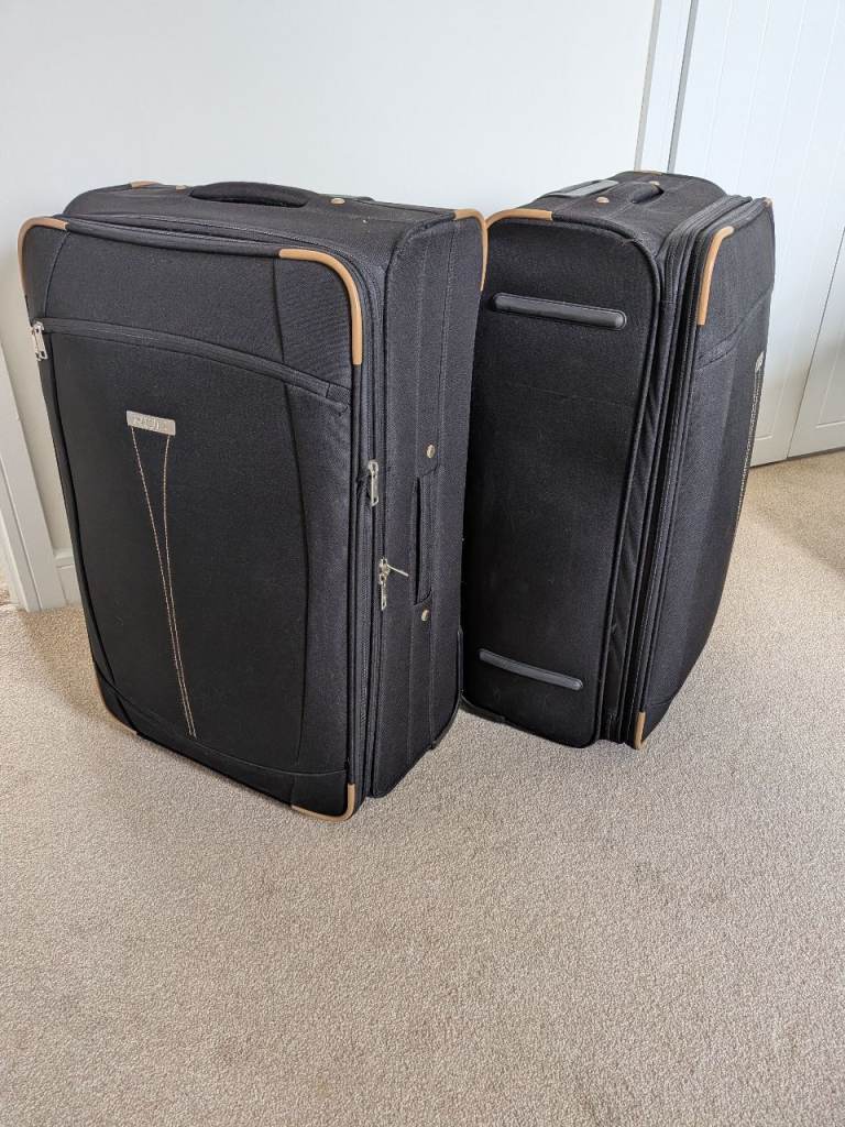 Pair of large soft shell suitcases
