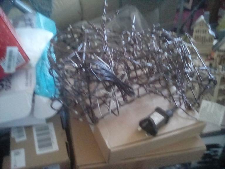 Large Metal Wire Christmas Decoration with Lights