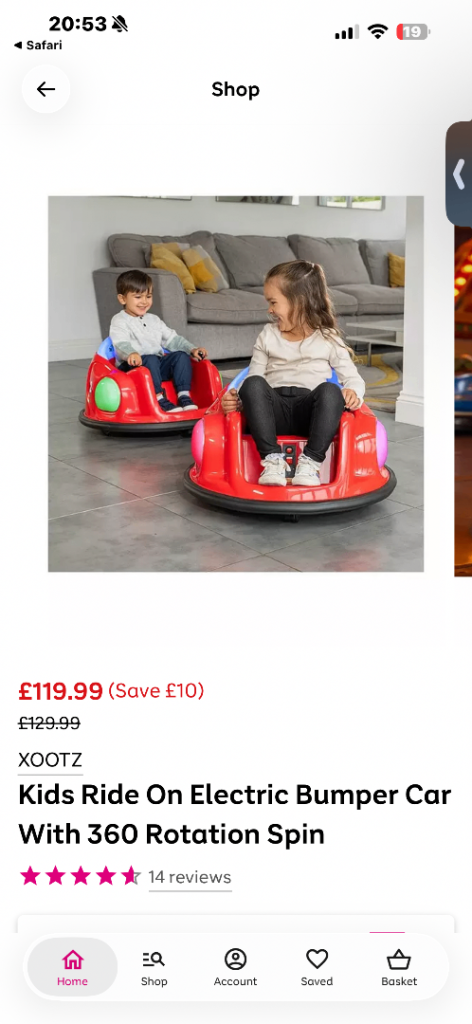 XOOTZ Electric Bumper Car for Kids – Red, As Good As New