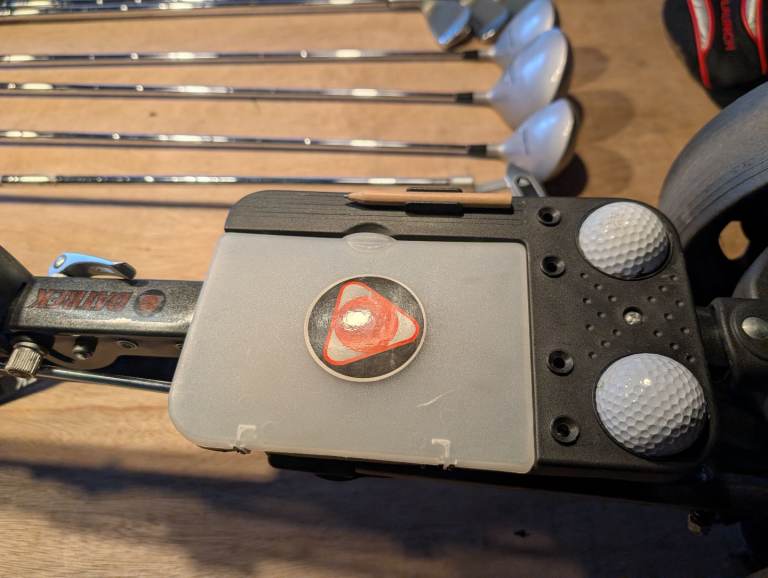 Golf clubs with fold up trolley