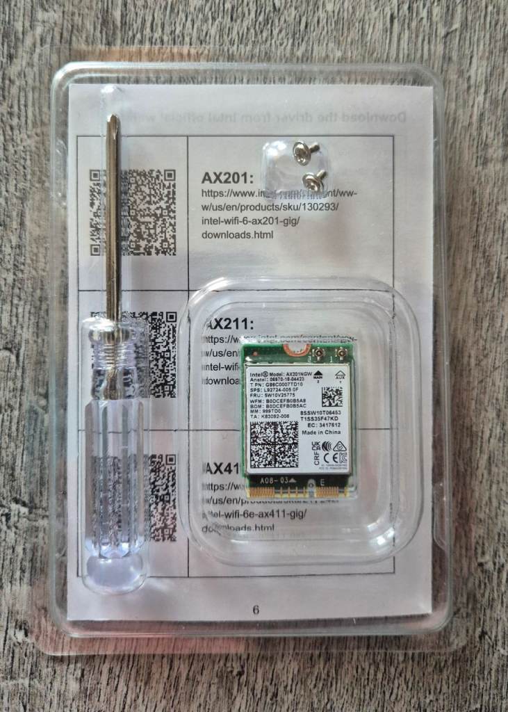 image for Intel AX201NGW Wi-Fi Wireless Card