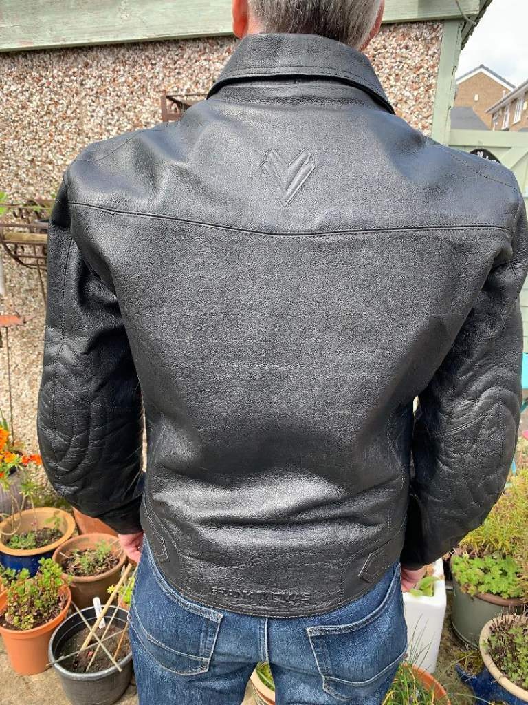 Men's Black Leather Wooding Motorcycle Jacket 