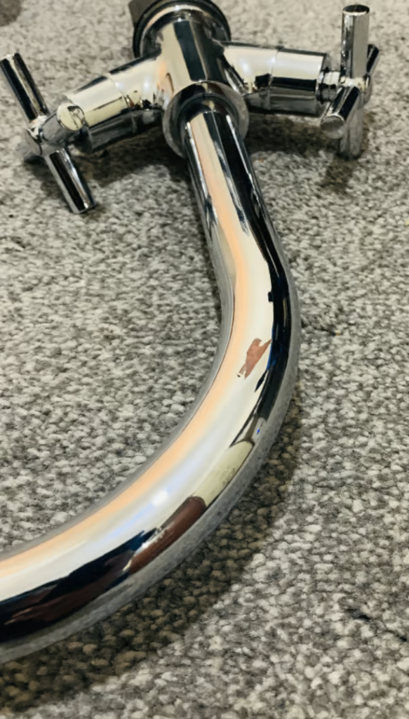 Polished chrome swan neck mono mixer tap