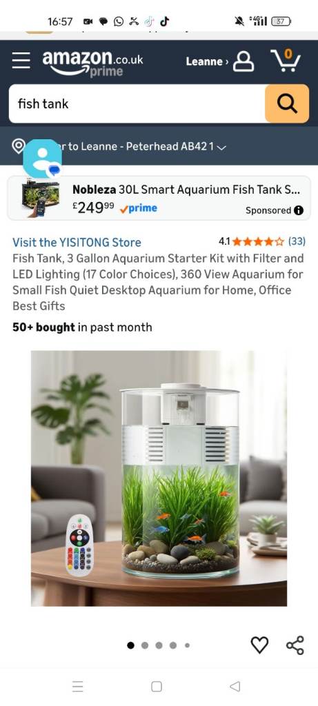 Wanted fish tank 