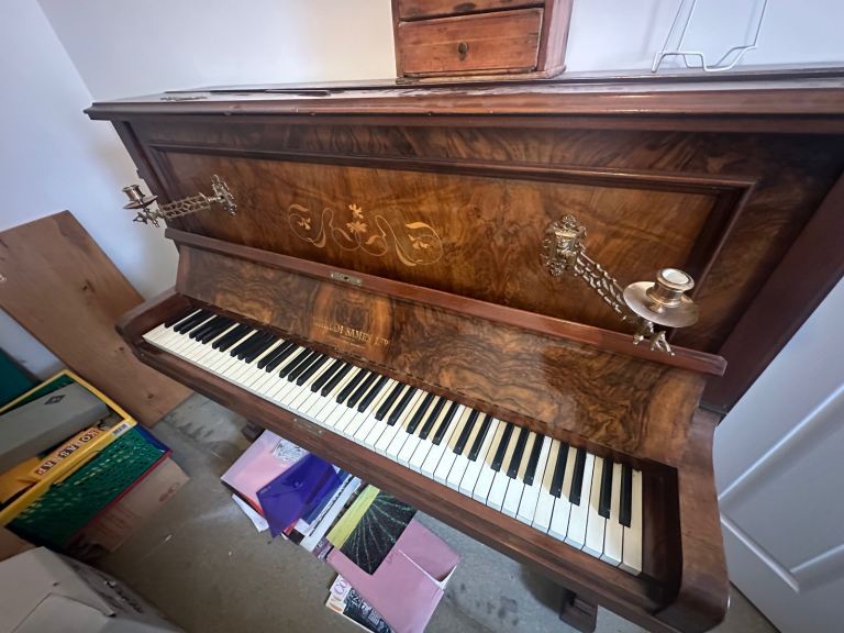 William Sames Ltd Upright Iron Grand Piano – Good Condition