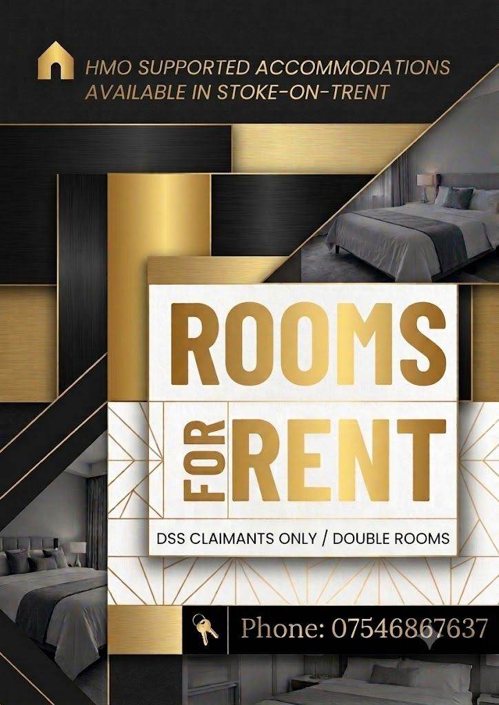 ***HMO Supported Accommodation DSS Double Room available in Stoke-On-Trent***