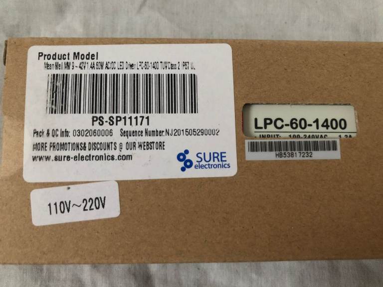 LED Power Supply - Meanwell LPC-60-1400 Constant Current LED Power ...