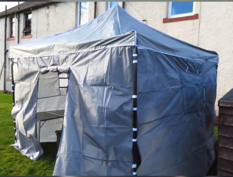 Sturdy Grey Pop-Up Gazebo with Window Panels
