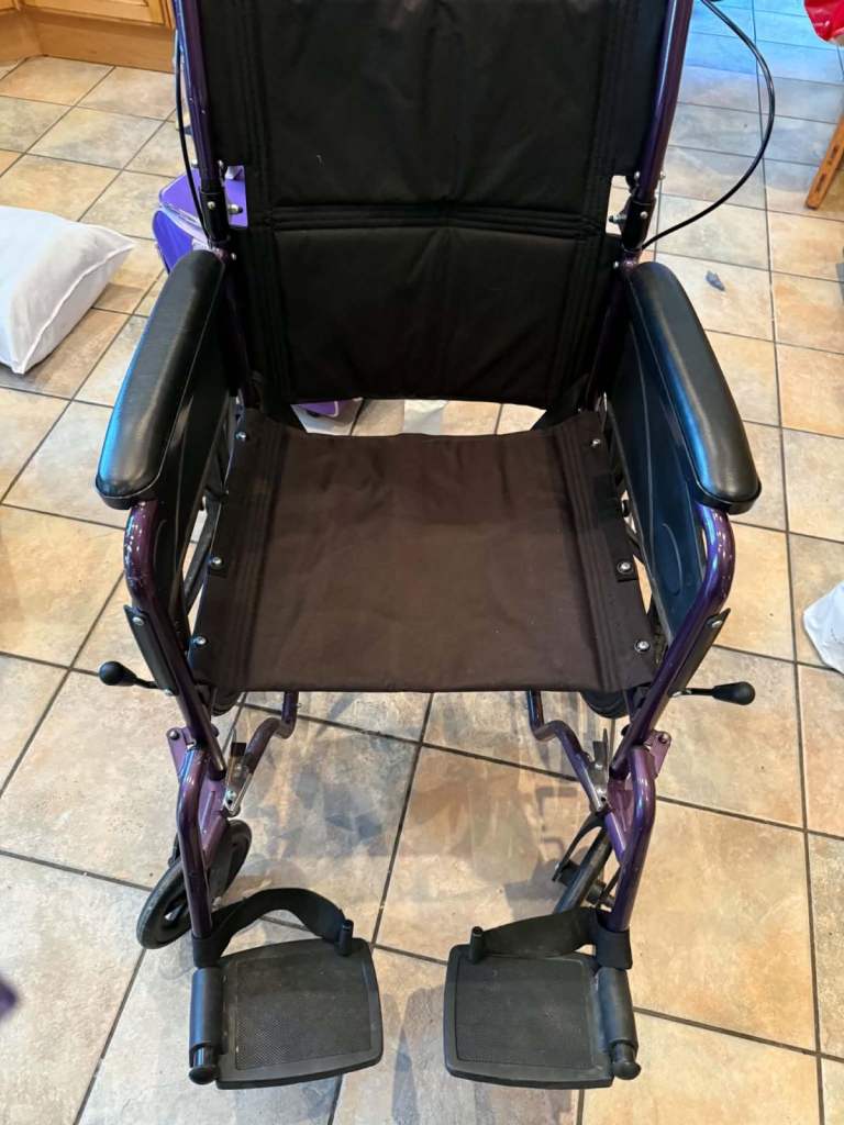 CareCo Purple Wheelchair – Good Condition, Foldable