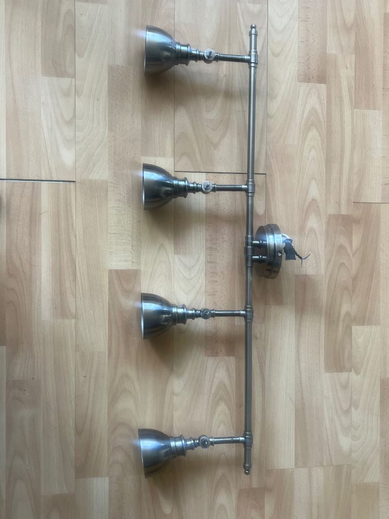 image for 4 pendant chandelier brushed metal