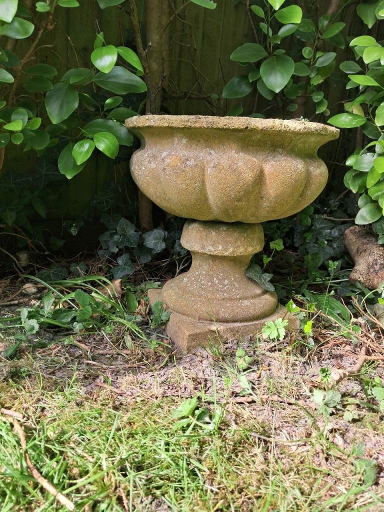 Antique stone garden urn