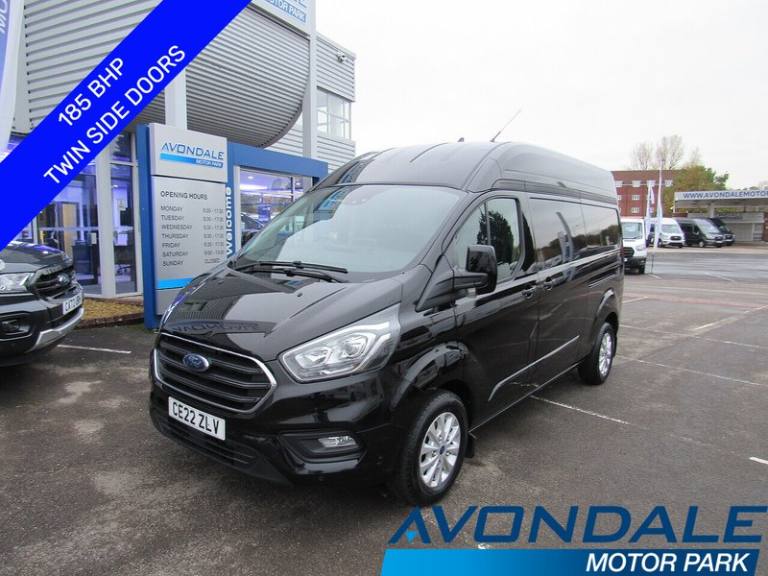 2022 Ford Transit Custom 320 EcoBlue Limited L2 H2 185 BHP BLACK EURO 6 VAN WITH TWIN SIDE DOORS ...
