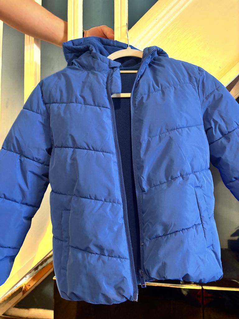 Blue puffer jacket 