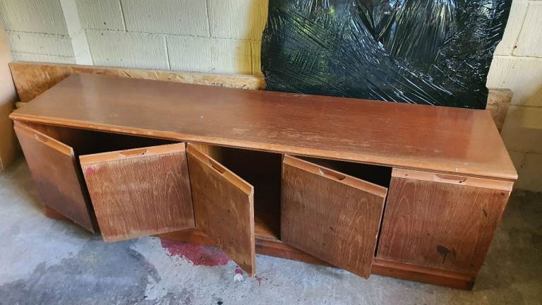 Side cabinet / low sideboard / TV stand - wood, well built/solid