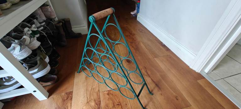Green Metal Wine Rack - Good Condition