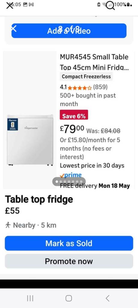 Table top fridge 