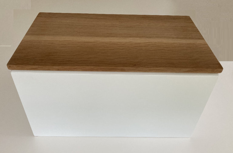 White Company Solid 'Plastic' Bread Bin with Wooden Lid