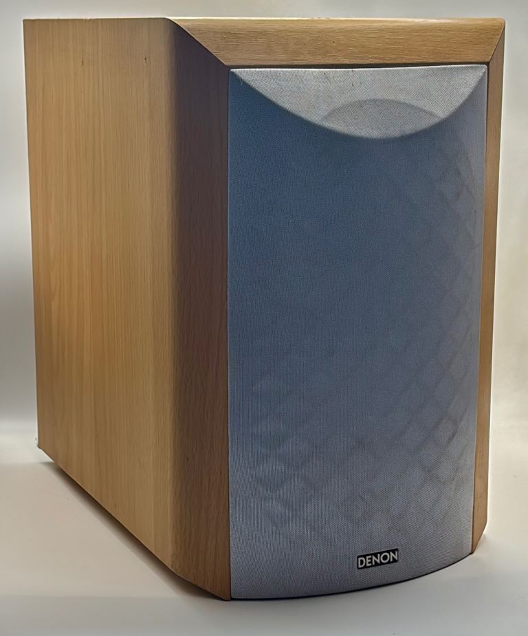 Denon SC-M73 Speakers – Good Condition, Wood Finish
