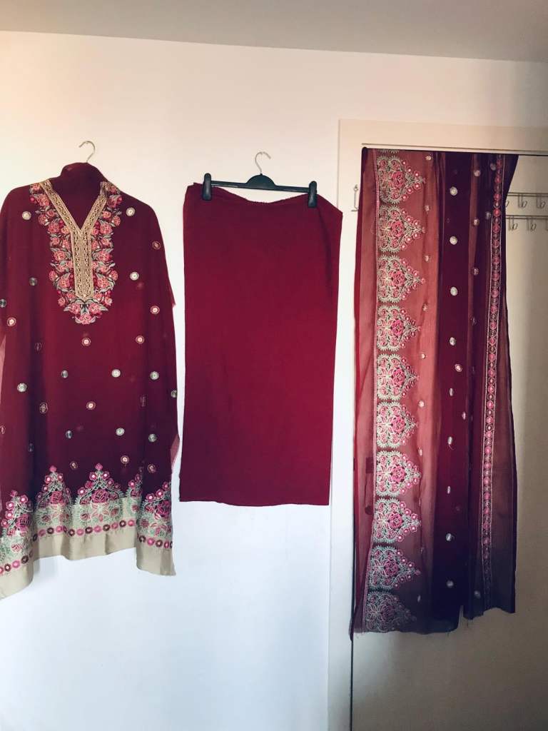 Pakistani party dress unstitched