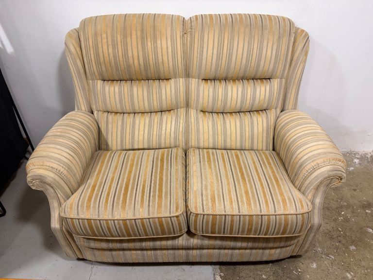 2 Seater Yellow Stripe Sofa