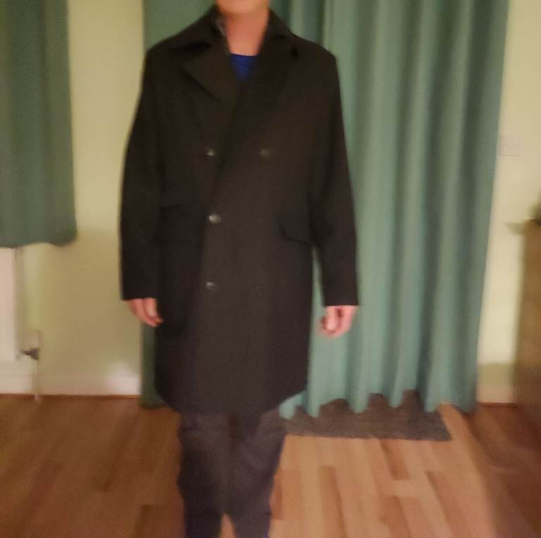 Mens black long coat M 40/42 