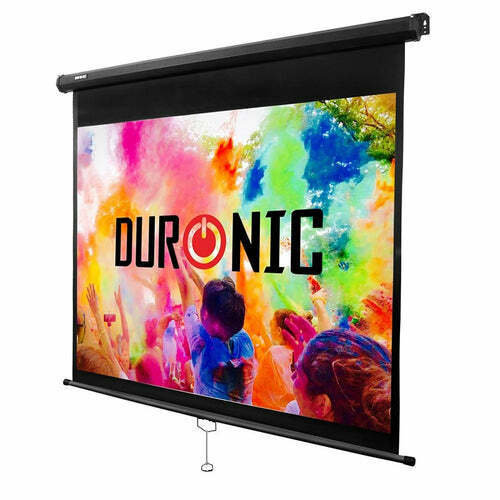 Duronic 90inch; Projector Screen MPS90 /43 BK, BLACK Pull-Down Projector Screen
