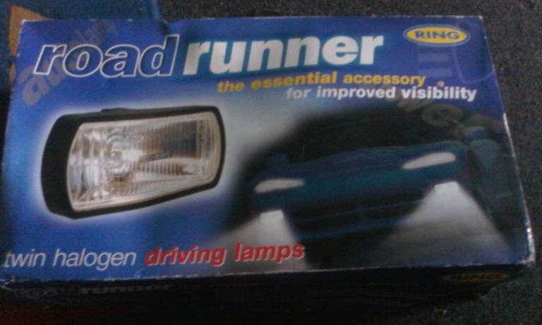 (NEW) Classic Ring Road Runner Rectangular NEW Pair of Driving Spot Light Spotlights