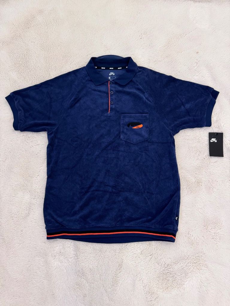 Nike SB on deck Terry polo - navy blue men’s size small