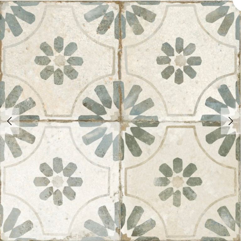 Box (5 tiles) of Quorn Stone Penrose Sage Patterned Ceramic Tiles