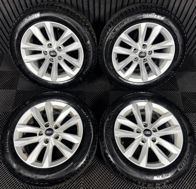 16'' GENUINE AUDI A3 SILVER ALLOY WHEELS ALLOYS TYRES