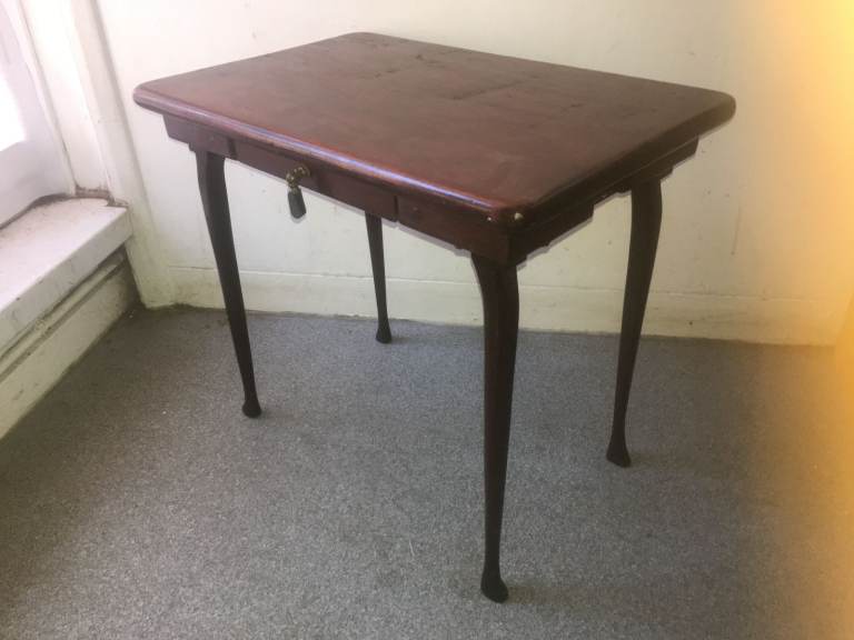 Antique Early Victorian Hardwood Small Side Occasional Table Hardwood Hallway Table with Drawer VGC