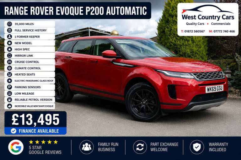 2019 Land Rover Range Rover Evoque 2.0 P200 5dr Auto ESTATE Petrol Automatic