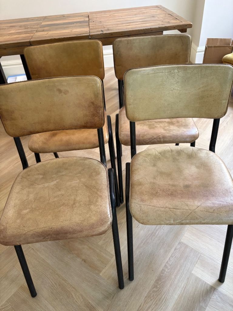 Leather Dining Chairs x 4 