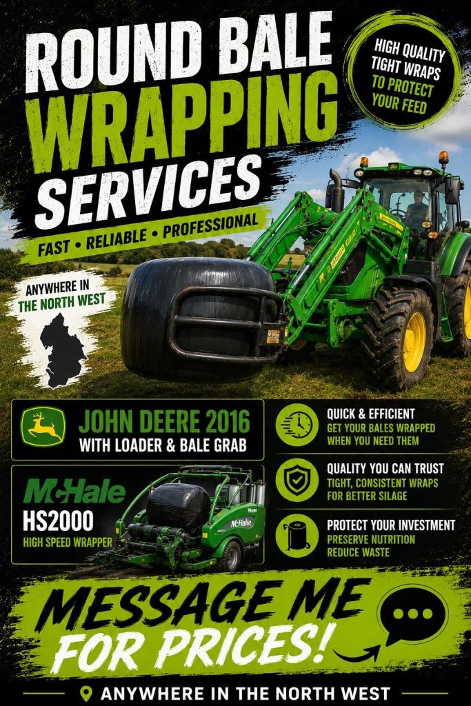 Round bale wrapping services 