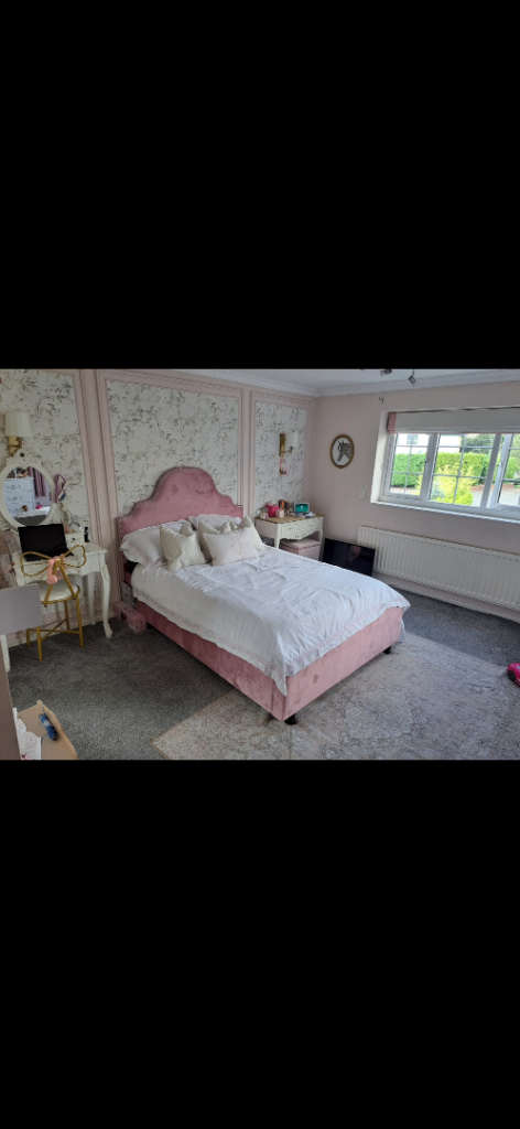 Pink double bed gas lift storage 