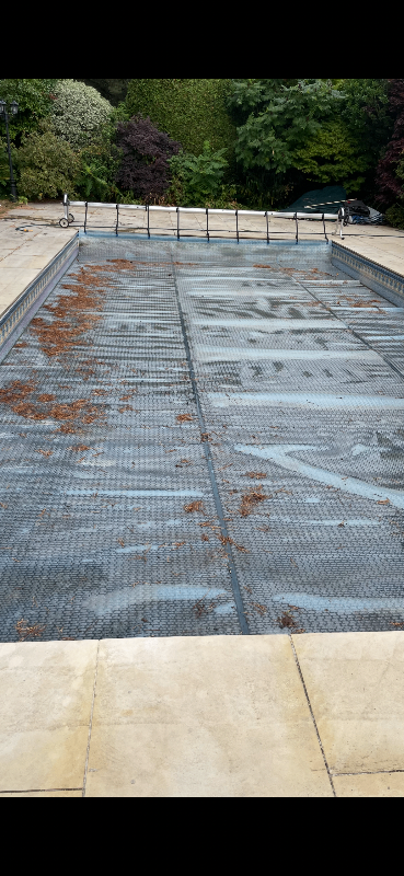 Summer inground swimming pool cover 