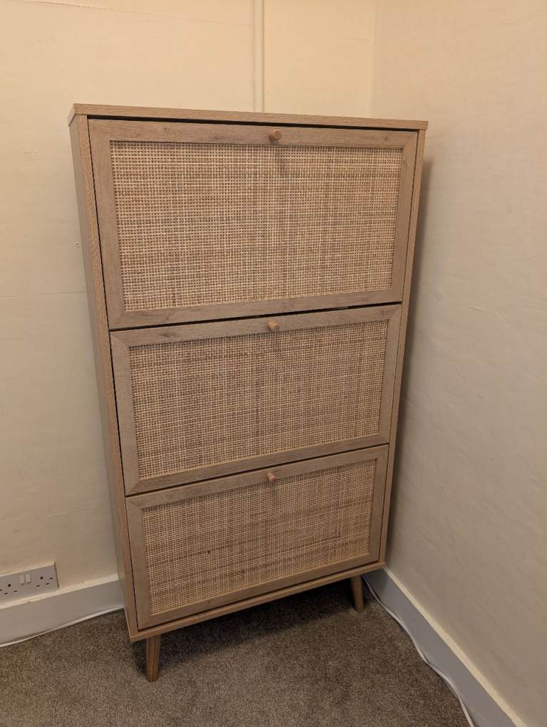 Frances Rattan 3 Tier Shoe Storage Cabinet