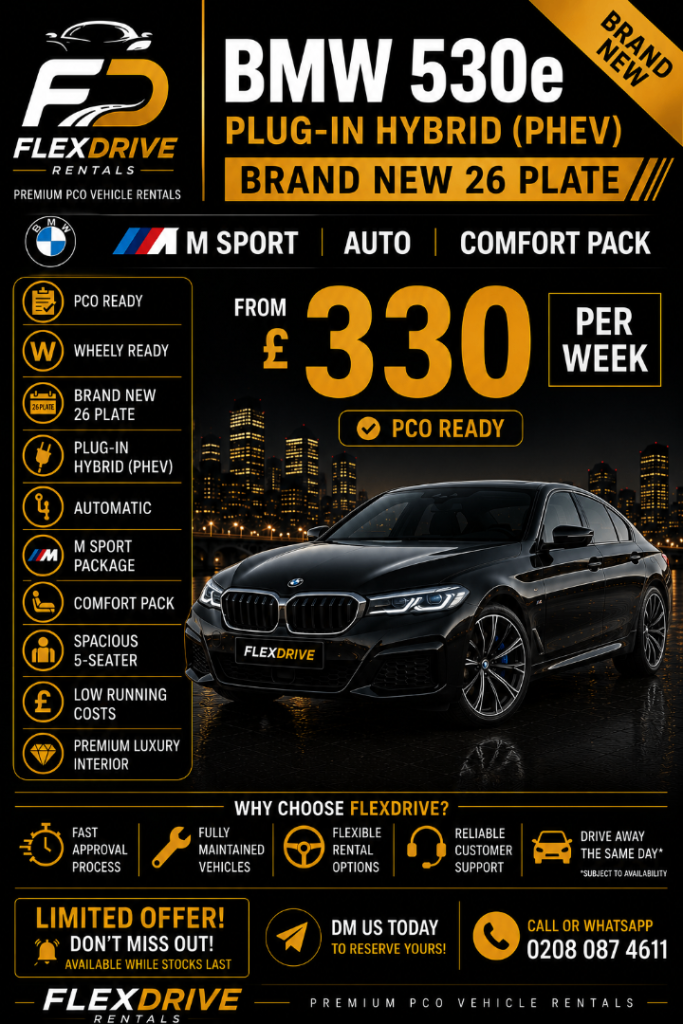 PCO READY BRAND NEW BMW 530E 