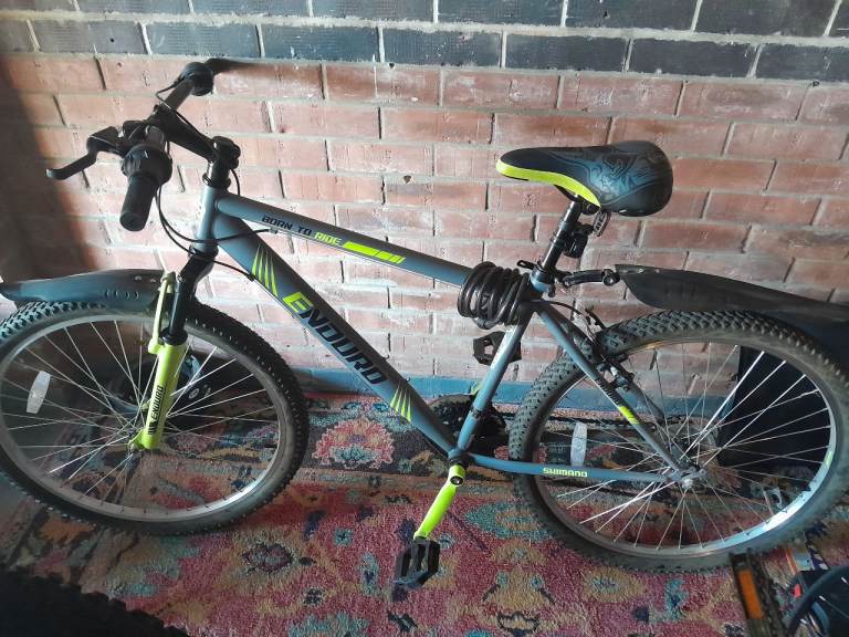 Enduro XON 120 Mountain Bike - Grey/Lime Green, Good Condition
