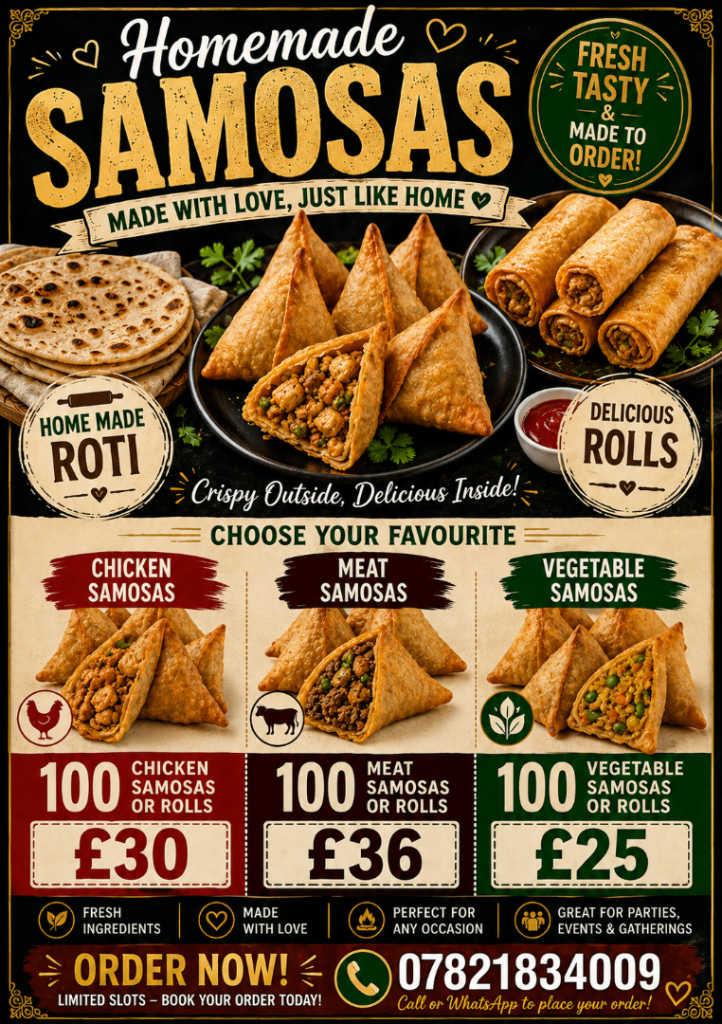 Samosas and rolls