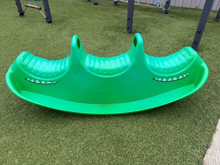 Green Plastic Crocodile Rocker – Almost New Condition