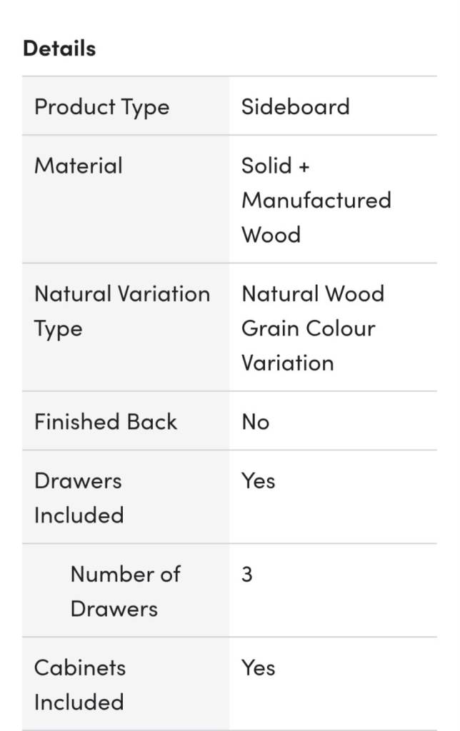 Bargain Brand New Wooden beautiful Sideboard, rrp£ 959.99...can deliver