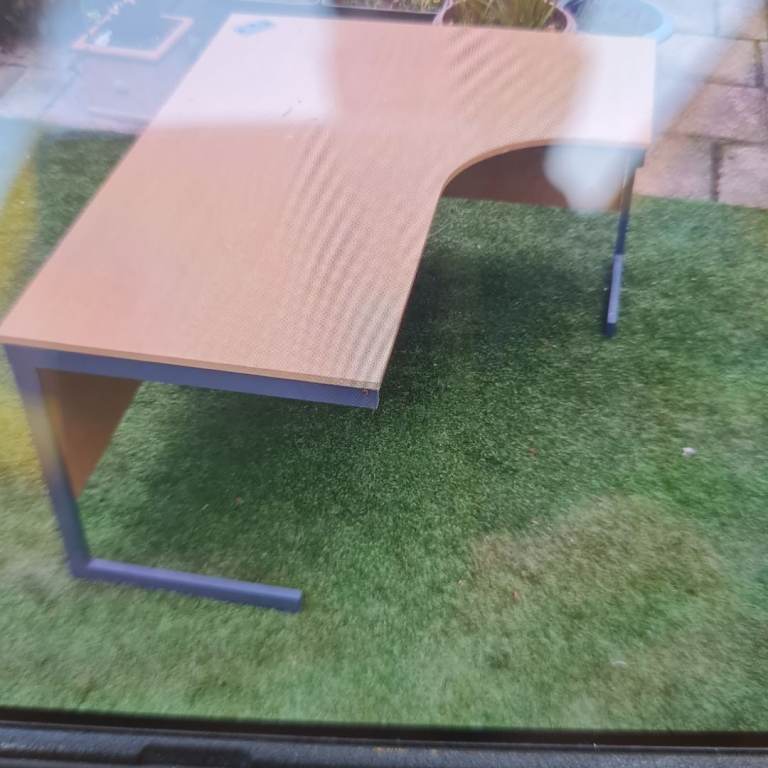 Oak managers corner office desk 
