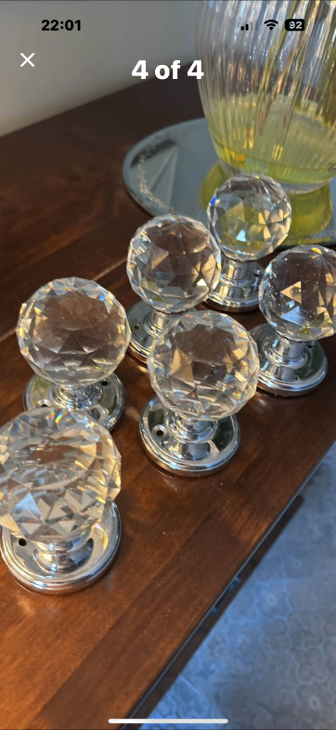 image for Crystal faceted door knobs