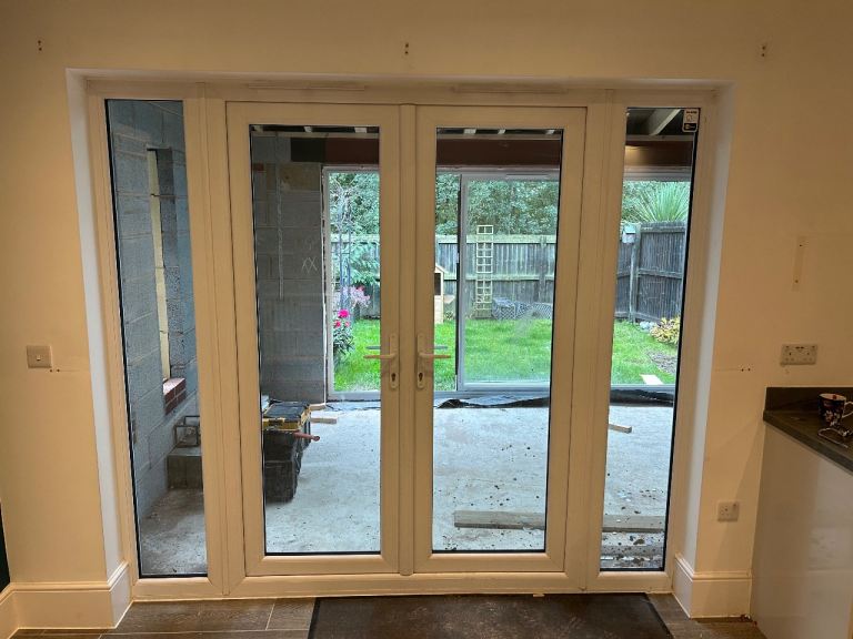 White uPVC French doors 
