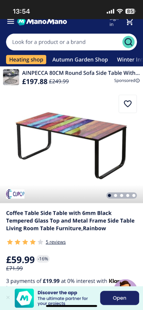 Rainbow coffee table