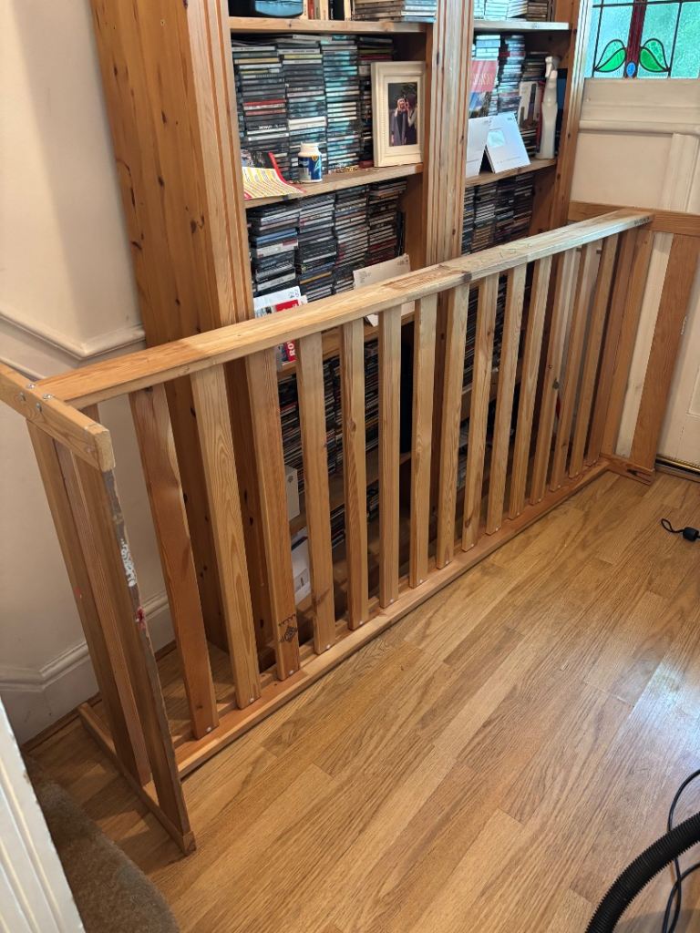 Solid wood single bed frame and mattress 
